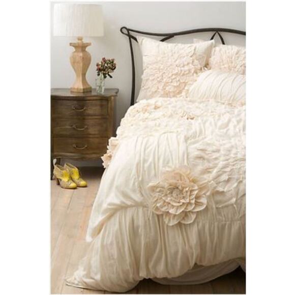 Anthropologie Georgina King Full Bed Set with Ralph Lauren Coverlet+ More - Picture 1 of 12